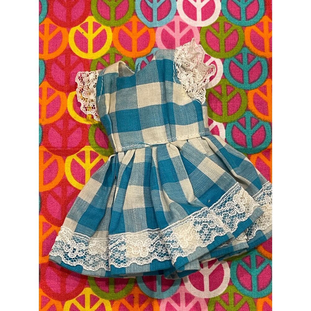 1960s Aqua White Dress Doll Clothing should Pepper doll #11 Handmade as Shown